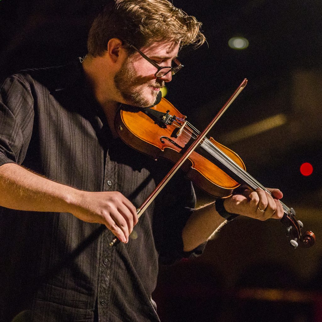 Glen Tickle and his violin Rochester.